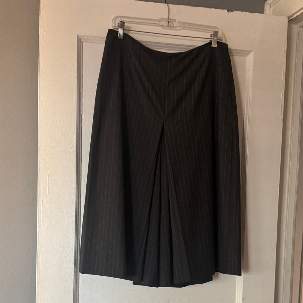 Banana Republic Charcoal Pinstripe A-Line Culotte Skirt